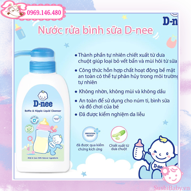 Nước rửa bình sữa cho bé drnee