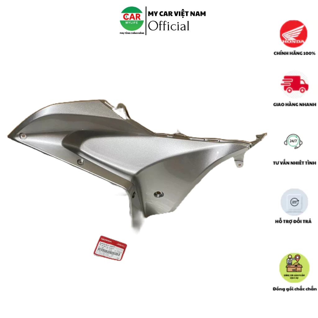 Tâm ốp yếm trái - cánh yếm trong HONDA AIR BLADE125 năm 2013-2014 màu Xám bạc.