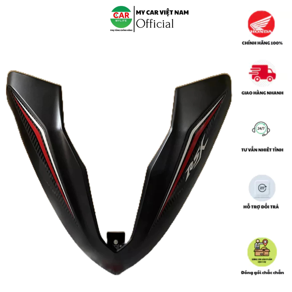 Bộ mặt nạ chữ V trước HONDA WAVE RSX110 năm 2016 màu Đỏ đen. *R340C* 64300K90V20ZC