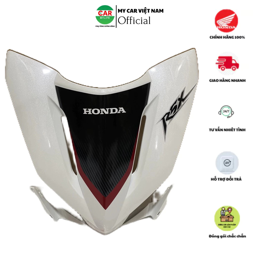 Bộ ốp trước - mặt nạ trước HONDA WAVE RSX110 năm 2013 màu Trắng đen. 64200K07V00ZD