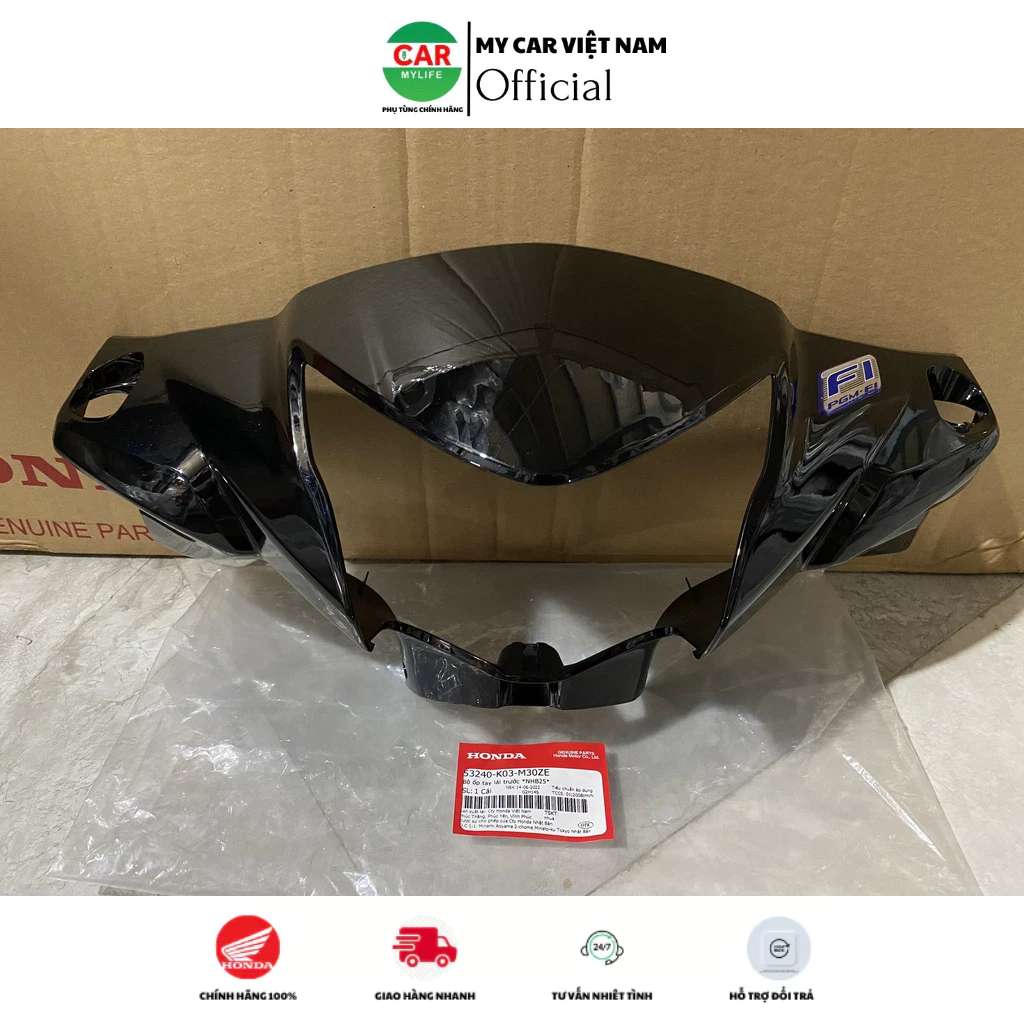 Bộ ốp tay lái trước - bàn thờ HONDA WAVE RSX110 năm 2014 màu Đen bóng . NHB25M 53240K03M30ZE