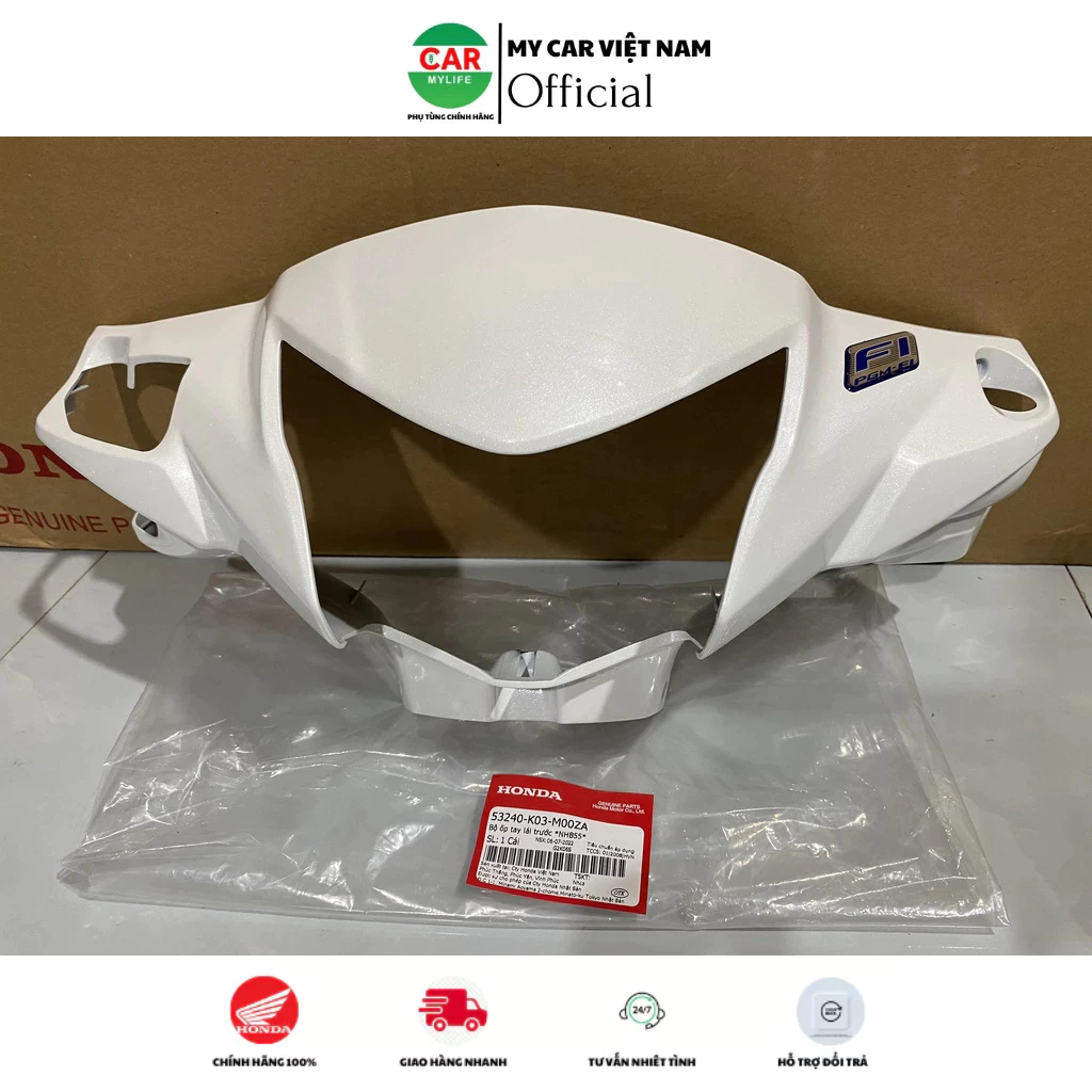 Bộ nắp trước tay lái - ốp trước HONDA WAVE RSX110 năm 2014 màu Trắng (Phanh đĩa). *B55P* 53240K03M00ZA