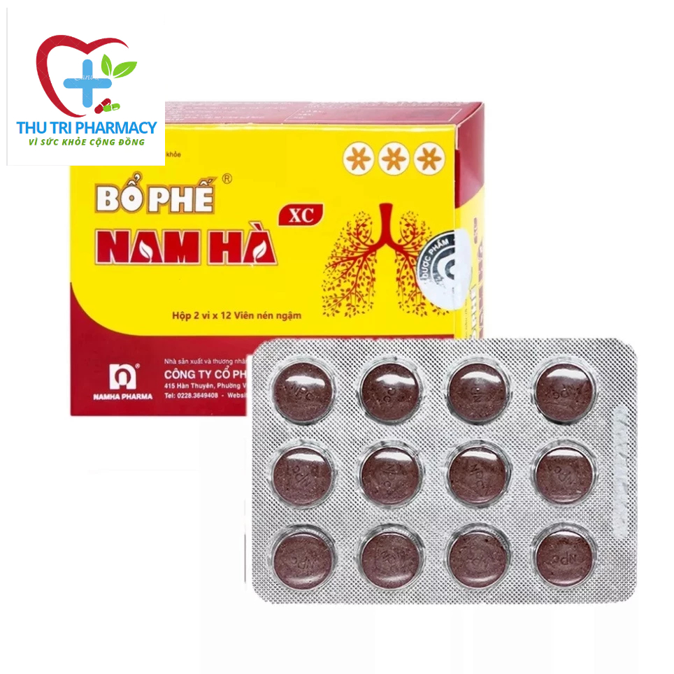 ✅  Viên ngậm Bổ Phế Nam Hà XC hộp 24 viên - Giảm đau rát họng, khản tiếng do viêm họng, viêm phế quản