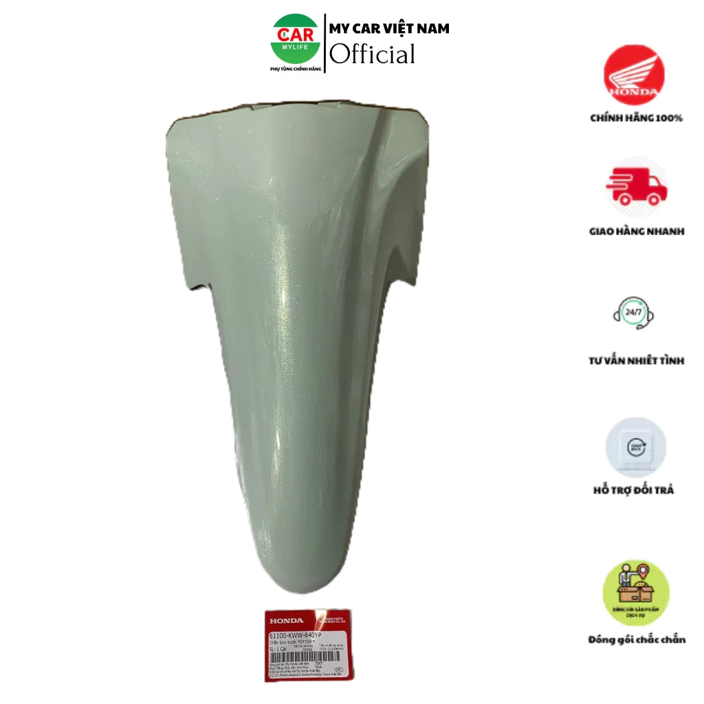 Chắn bùn A trước - Dè HONDA WAVE A110 năm 2017-2018-2019 màu Xanh cốm. *GY150P* 61100KWW640YP