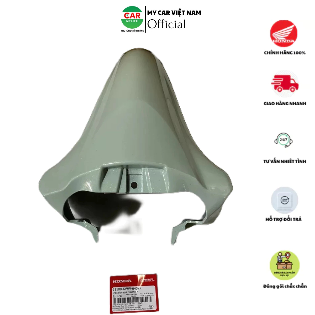 Chắn bùn A trước - Dè HONDA WAVE A110 năm 2017-2018-2019 màu Xanh cốm. *GY150P* 61100KWW640YP