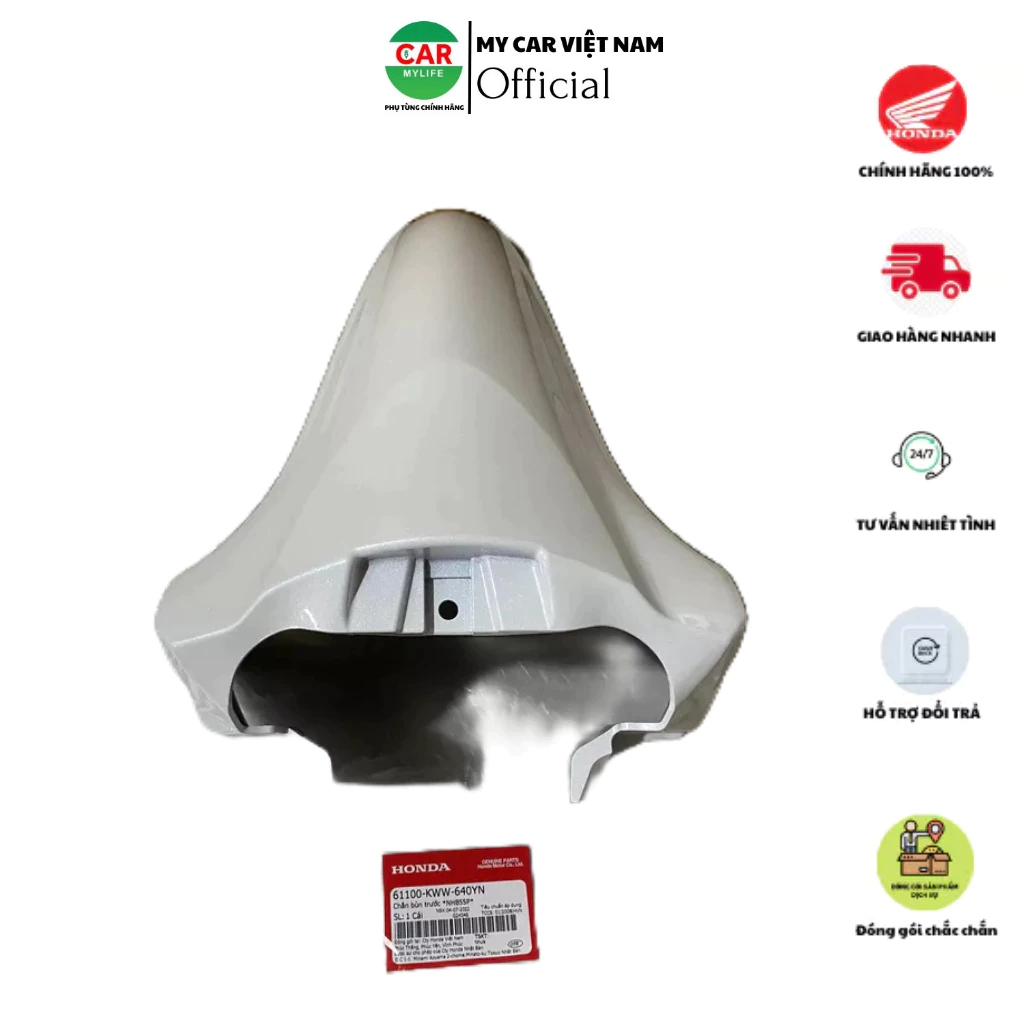 Chắn bùn A trước - dè trước HONDA WAVE A110 năm 2017-2018-2019-2022 màu Trắng. *NHB55P* 61100KWW640YN