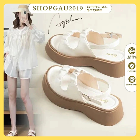 Dép quai hậu , sandal đế nâu ullzang cao 4cm cực đẹp và êm chân