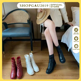 Bốt nữ da nhăn cao cổ da mềm siêu hot - FREE SHIP