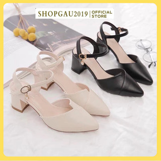 FREE SHIP giày cao gót / sandal cao gót 5p gót vuông mũi nhọn 009