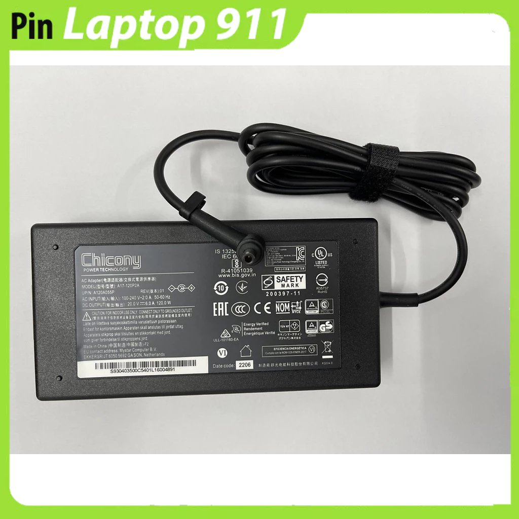 Sạc dành cho (Adapter for) Laptop MSI GF63 Thin 11SC/GTX1650 Max-Q A17-120P2A Chicony 120W 4.5mm
