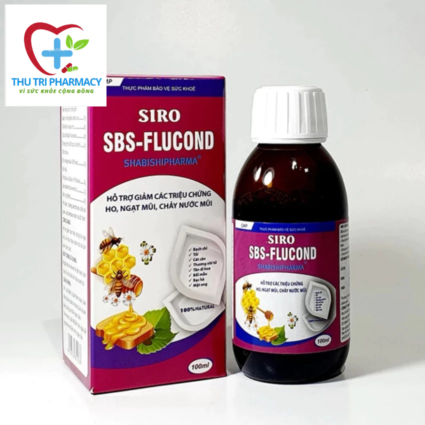 ✅  Siro ho thảo dược SBS FLUCOND 100% THẢO DƯỢC giảm ho ngạt mũi tắc mũi chảy nước mũi do cảm lạnh cảm cúm C