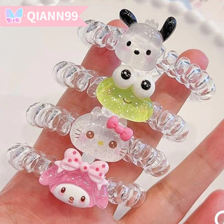 💓sanrio dây cột tóc co giãn hình hello kitty / ếch dễ thương cho nữ