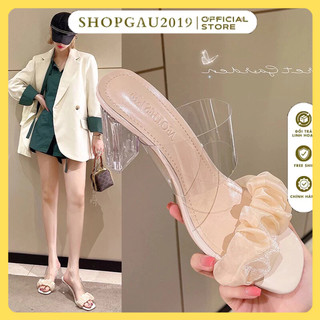 Giày cao gót / sandal cao got 7 phân mũi tròn phong cách hàn quốc nhẹ nhàng lên chân cực xinh 005