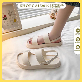 Sandal nữ độn đế quai ngang chất da bền đẹp êm chân