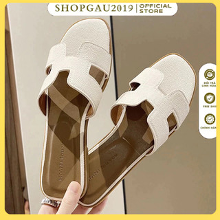 Free ship Dép nữ chữ H Da nhám siêu xinh , Dép Hm đế nâu cực đẹp