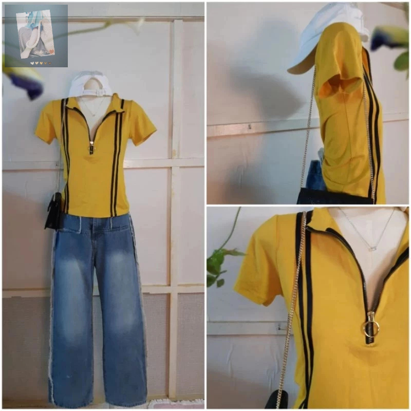 Áo thun ôm body, áo hoa nhí cột nơ, áo tay cánh tiên