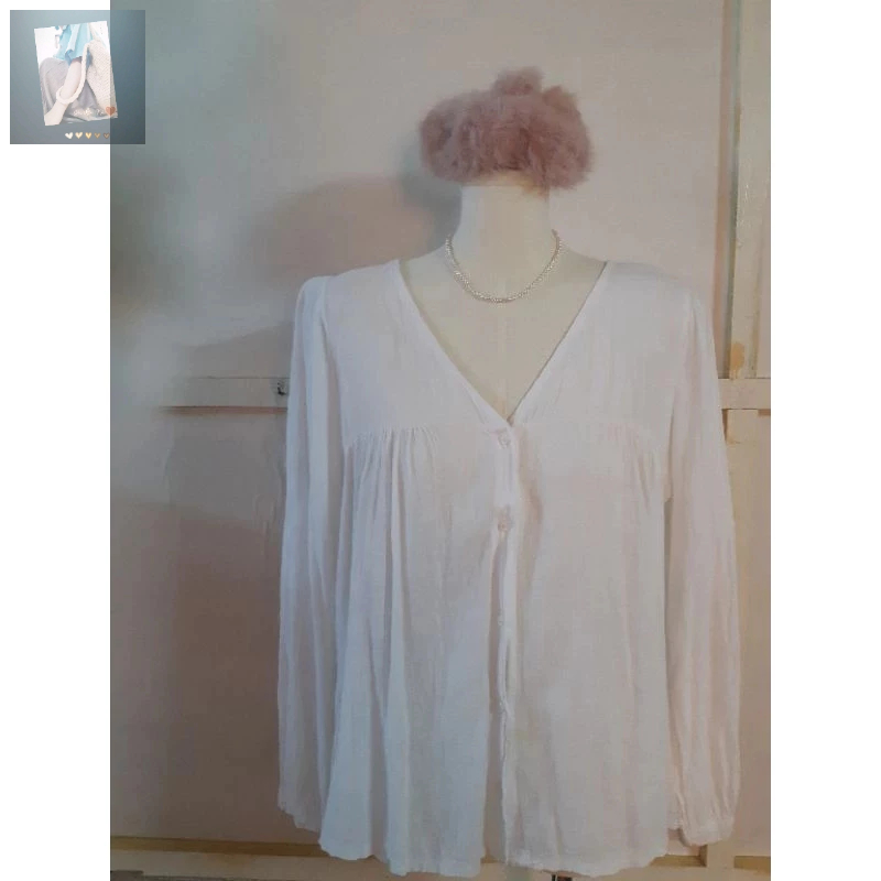 Áo sơmi trắng mong manh piano made in korea