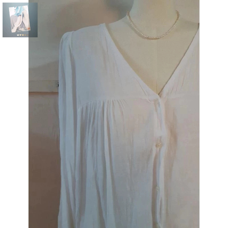 Áo sơmi trắng mong manh piano made in korea