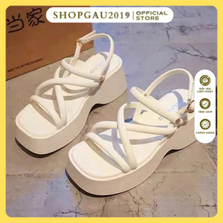  Dép quai hậu nữ 6p ,Giày Sandal nữ đế cao 6cm độn đế 2 màu hot 