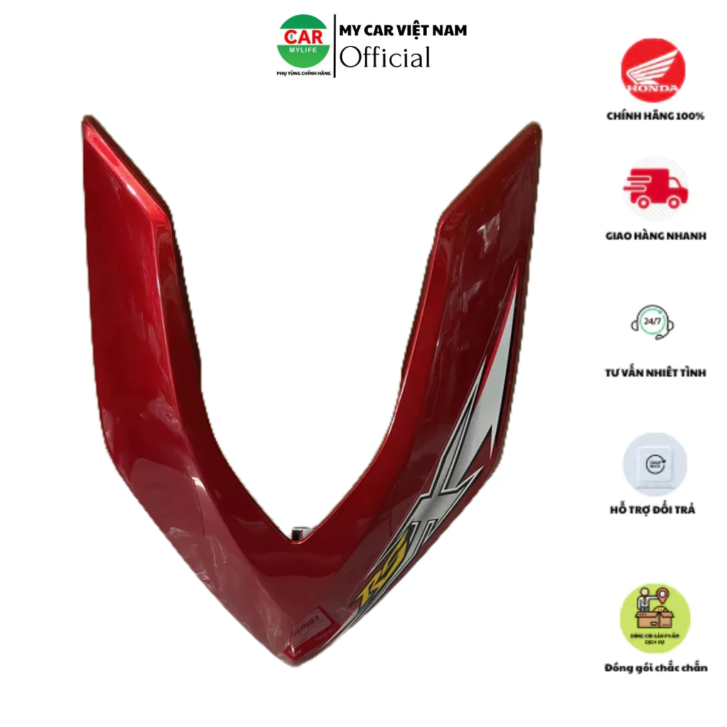 Bộ nắp trên ốp trước - chữ V HONDA WAVE RSX110 năm 2010 màu Đỏ. (64100K03V70ZC)