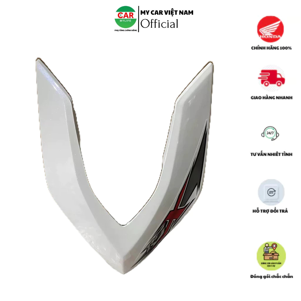 Bộ nắp trên ốp trước - chữ V HONDA WAVE RSX110 năm 2010 màu Trắng. (64100K03V70ZA)