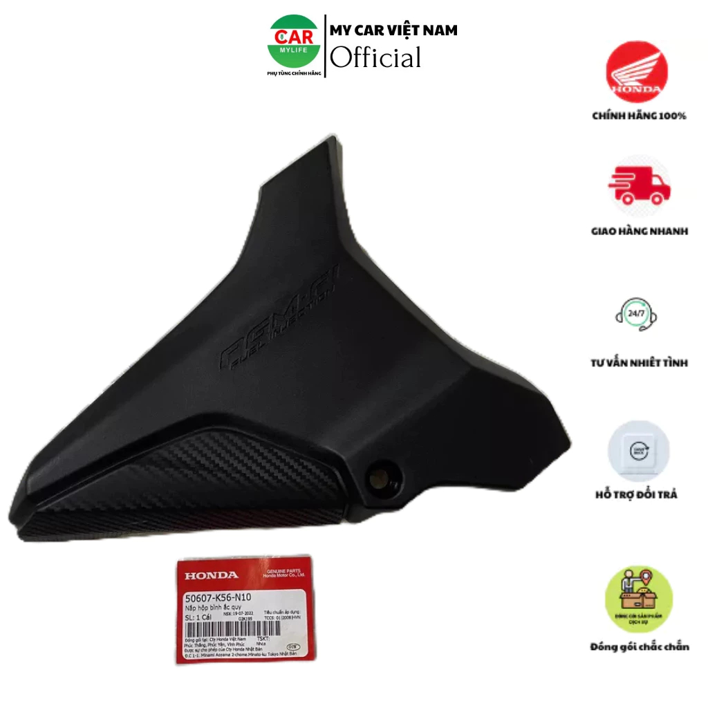 Nắp hộp bình ắc quy HONDA WINNER V1. 50607K56N10