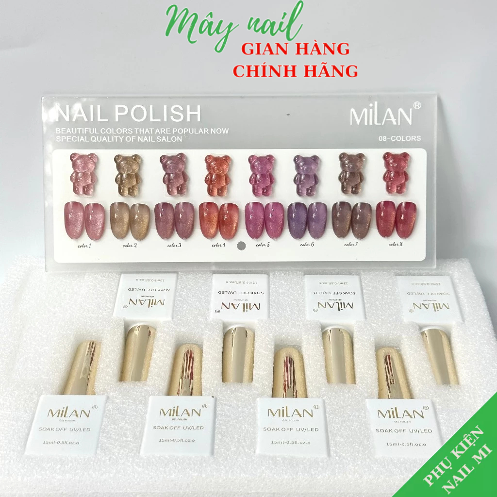 Sét sơn nhũ hồng 8 milan màu kèm bảng màu
