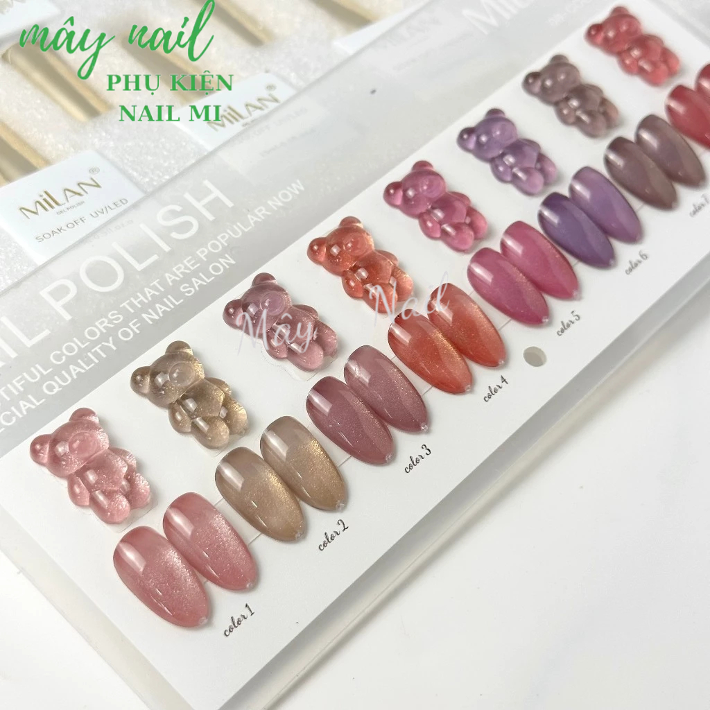 Sét sơn nhũ hồng 8 milan màu kèm bảng màu
