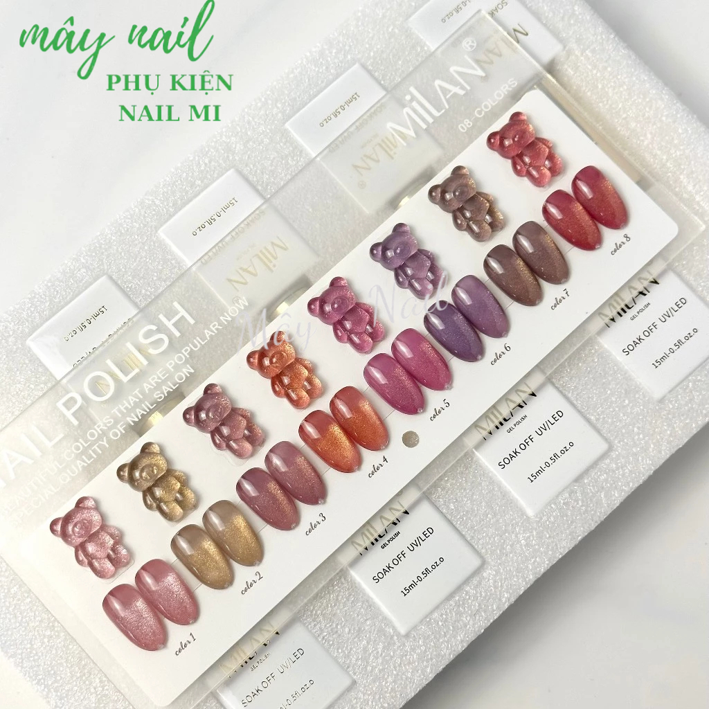 Sét sơn nhũ hồng 8 milan màu kèm bảng màu