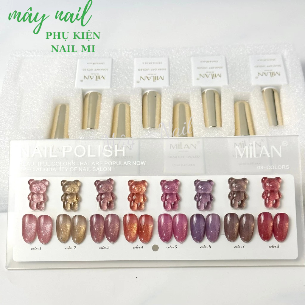 Sét sơn nhũ hồng 8 milan màu kèm bảng màu