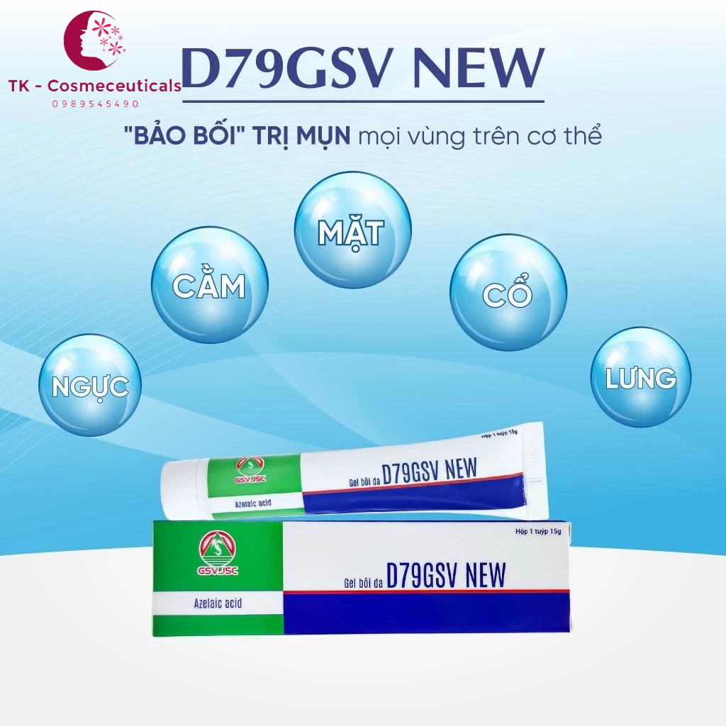 (CHÍNH HÃNG) D79 GSV Cream / D79 GSV New Gel Giảm Mụn Trứng Cá, Mụn Lưng, Dày Sừng Nang Lông - 15g