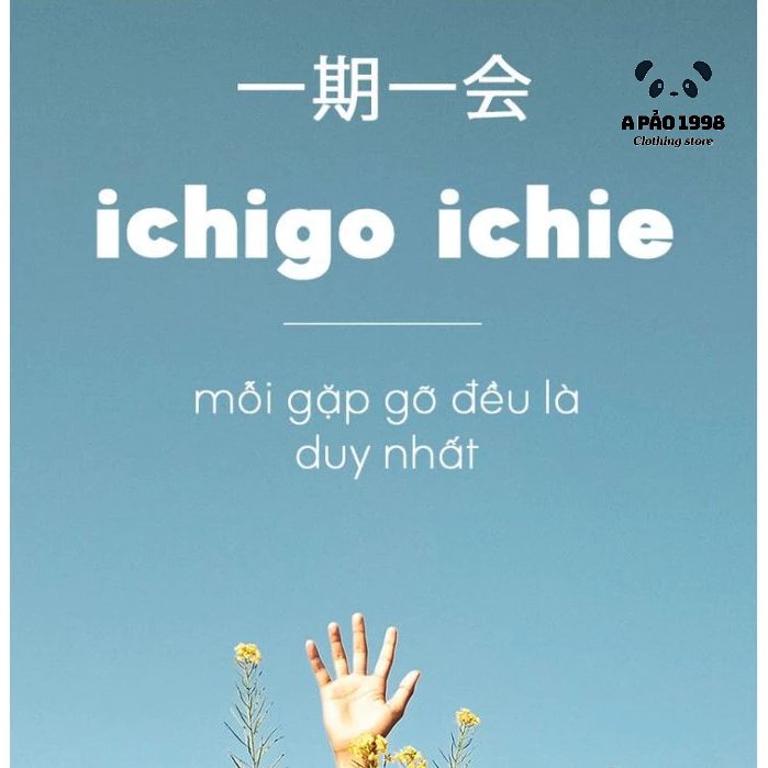 Áo Thun Loang In Chữ ICHIGO ICHIE Form Rộng Basic Nam Nữ Unisex Màu Đen, Xám Cotton 100% Đứng Form Thoáng Mát