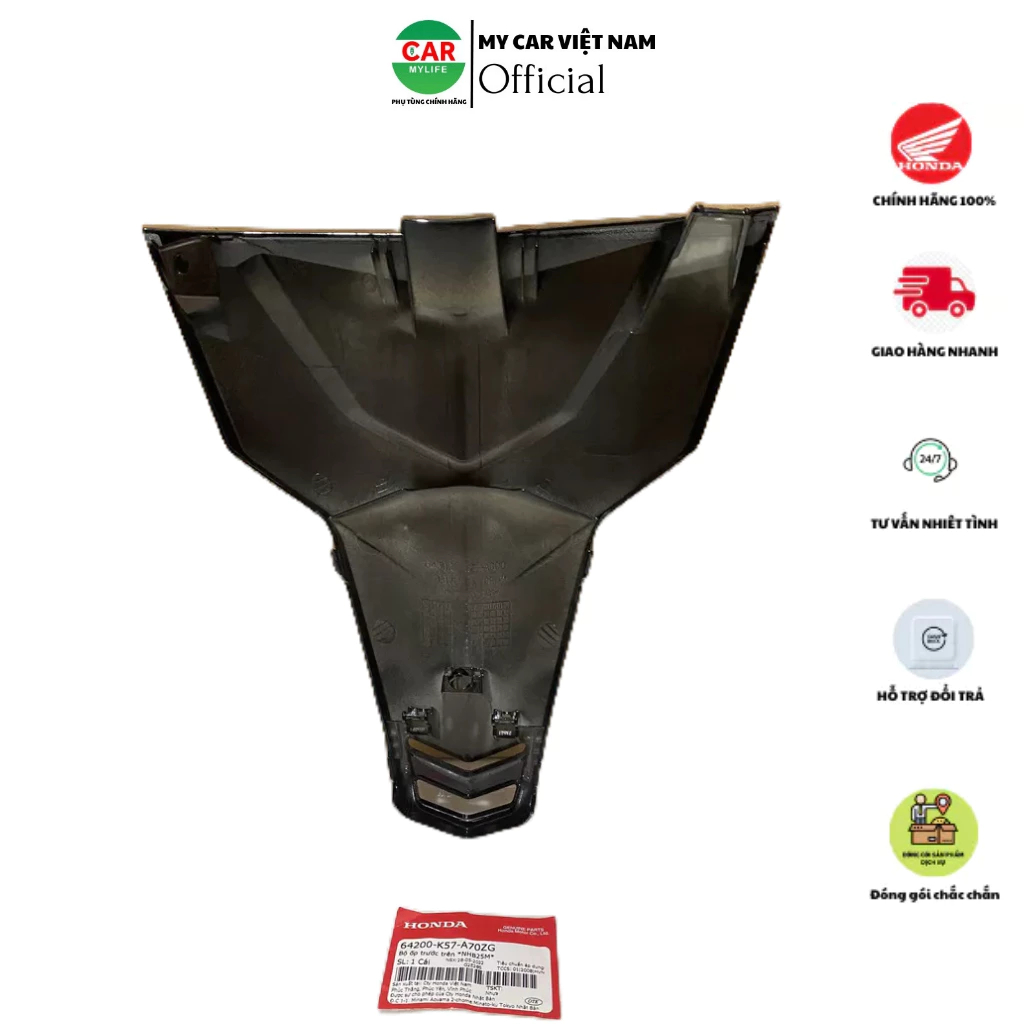 Ốp mặt nạ trước HONDA BLADE Số năm 2019 màu Đen. 64200K57A70ZG