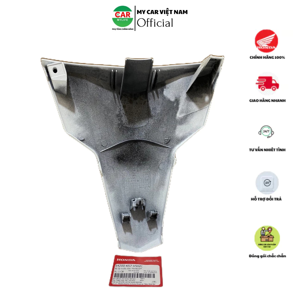 Bộ ốp trước trên - mặt nạ trước HONDA BLADE Số năm 2015 màu Trắng. 64200K57V50ZC
