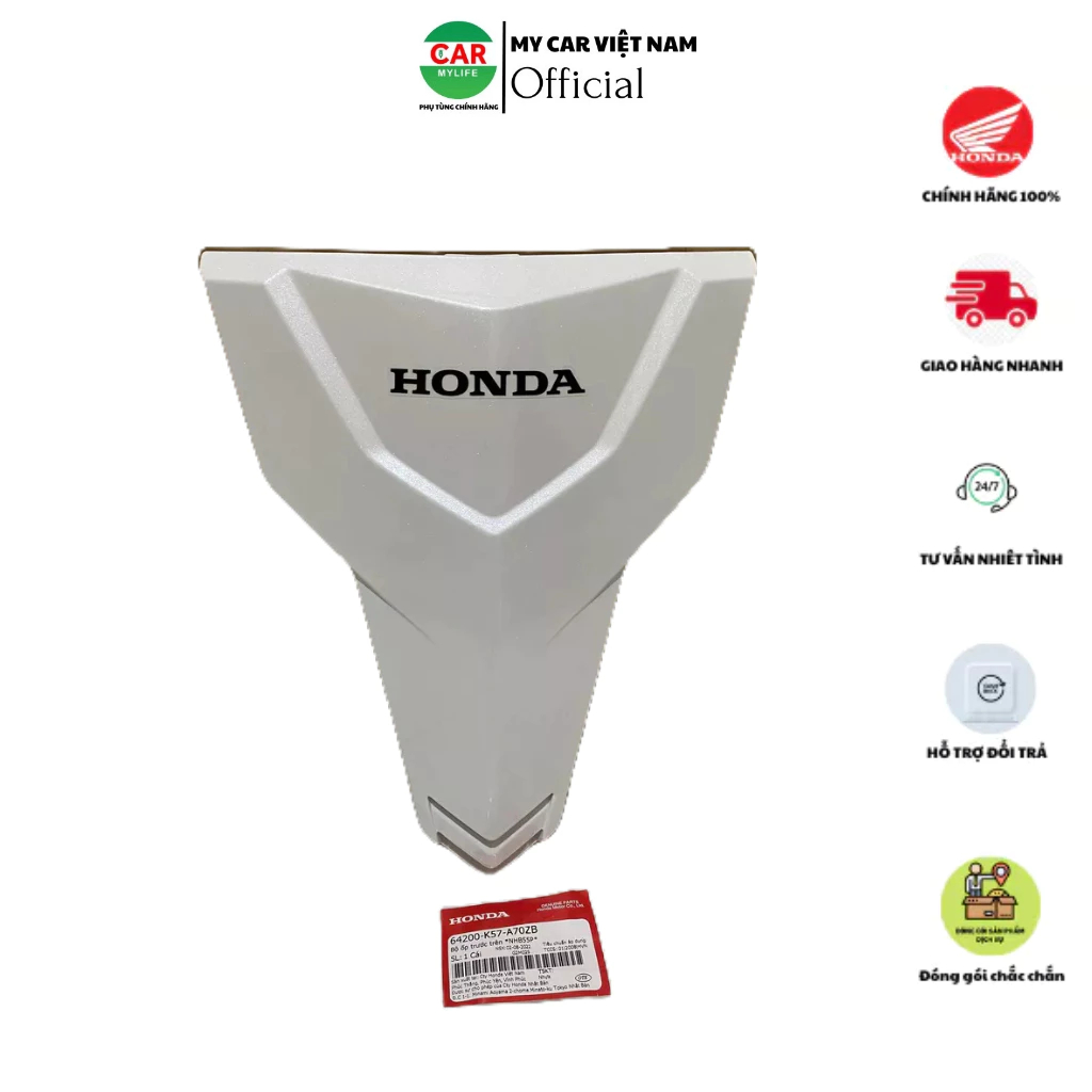 Bộ mặt nạ trước HONDA BLADE Số năm 2018 màu Trắng. 64200K57A30ZB