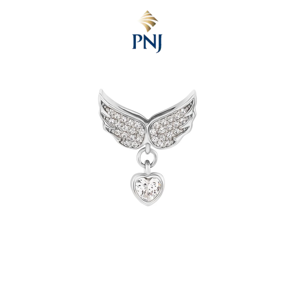 Hạt Charm Bạc đính đá ECZ PNJSilver đôi cánh