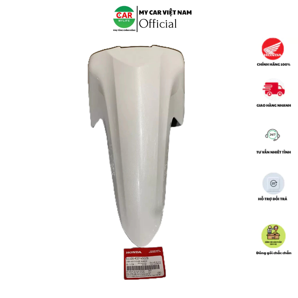 Chắn bùn A trước - dè trước HONDA BLADE Số năm 2014-2015-2017-2018-2019 màu Trắng. *NH-B55P* 61100K57V00ZB