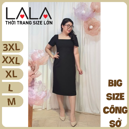 Bigsize công sở - Đầm Midi Đen