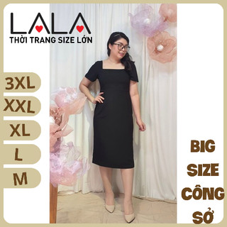 Bigsize công sở - Đầm Midi Đen