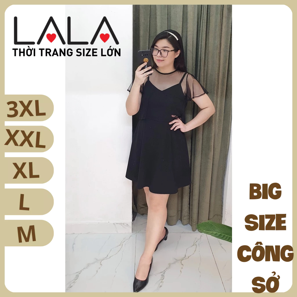 Bigsize công sở - Áo Von Tay Cánh Tiên - Đen