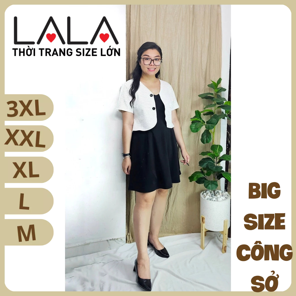 Bigsize công sở - Áo Lửng Trắng Sọc