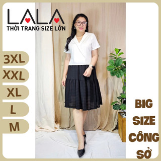 Bigsize công sở - Áo Cổ Đắp Lửng - Trắng Gân