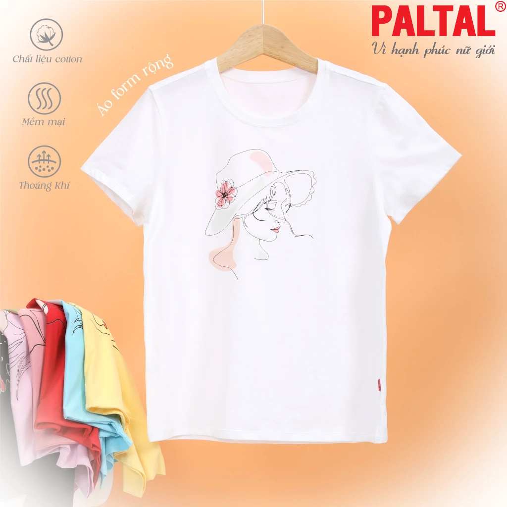 Áo thun thời trang nữ Paltal 020p 0101 chất liệu cotton form rộng