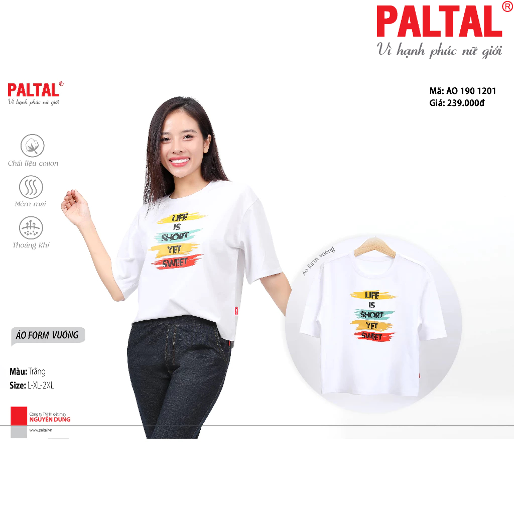 Áo thun 190P 1201 nữ tay ngắn cotton cao cấp