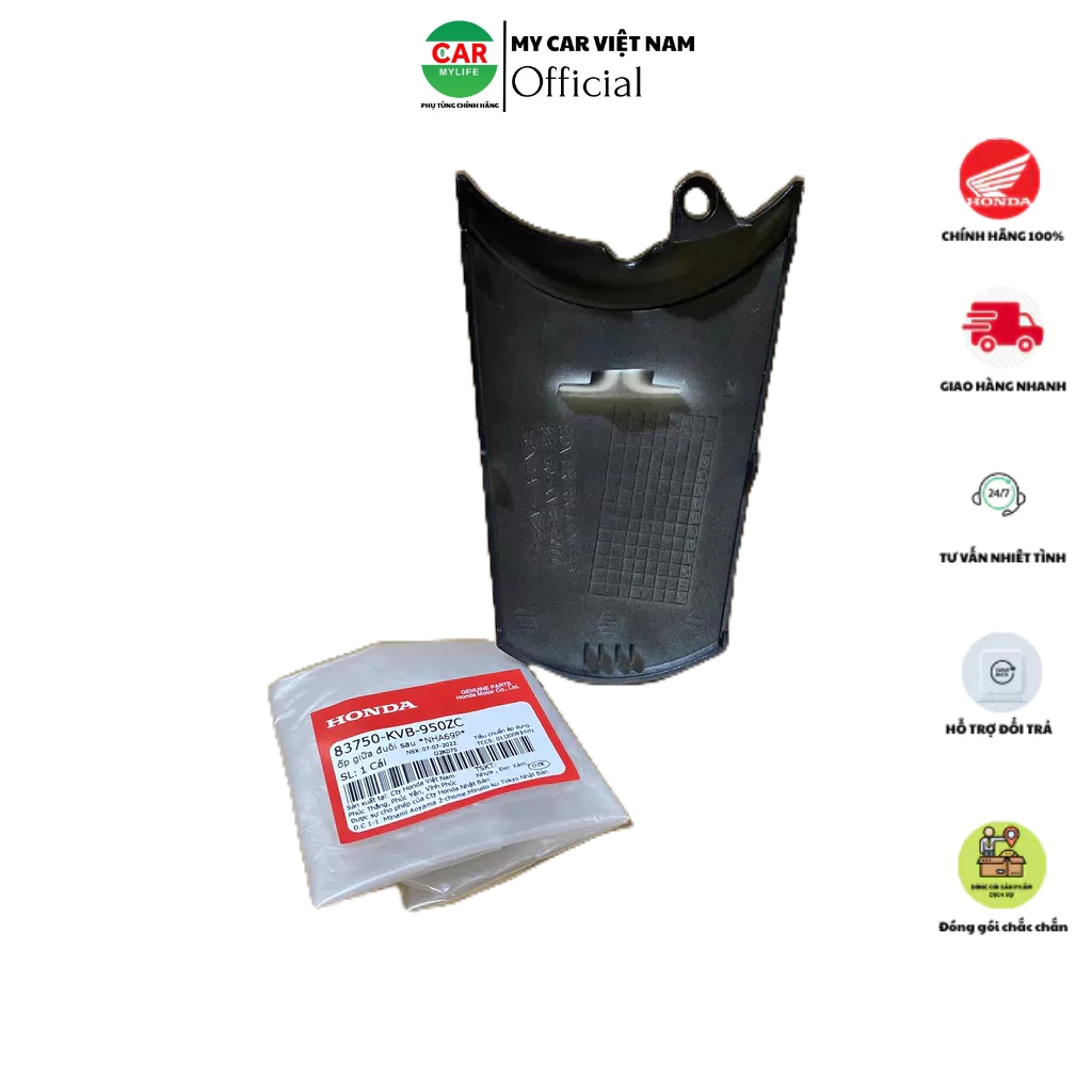 Mui rùa - ốp giữa đuôi sau HONDA CLICK 110 nưm 2006-2010-2011 màu Đen. *NHA69P*