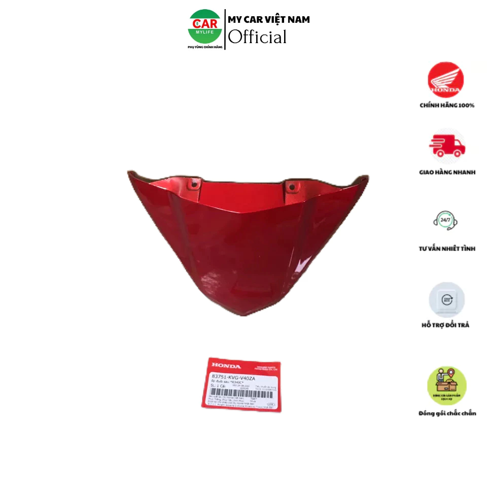 Ốp đuôi sau - mui rùa HONDA AIR BLADE 110 Béo năm 2011 màu Đỏ. *R340C* 83751KVGV40ZA