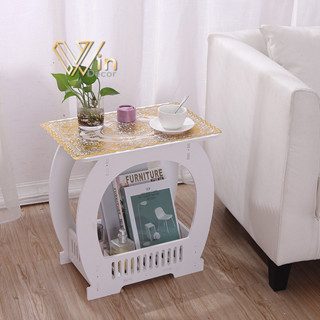Bàn trà, trang trí đầu giường, ban côn kết hợp giá để sách báo phong cách Hàn Quốc - Win Decor