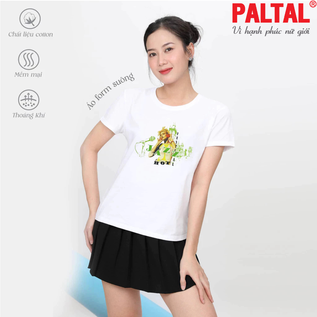 Áo thun thời trang nữ PALTAL 020p 0805 tay ngắn form suông cotton