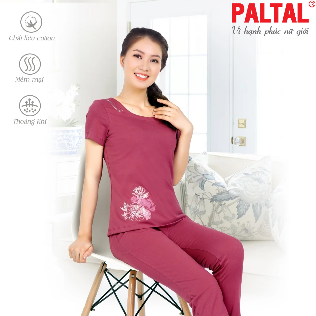 Đồ bộ 193p 3299 nữ mặc nhà kiểu quần dài tay ngắn CVC