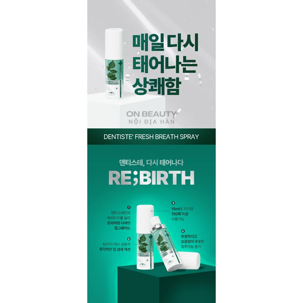 Xịt thơm miệng Dentiste Fresh Breath Spray 15ml siêu hot